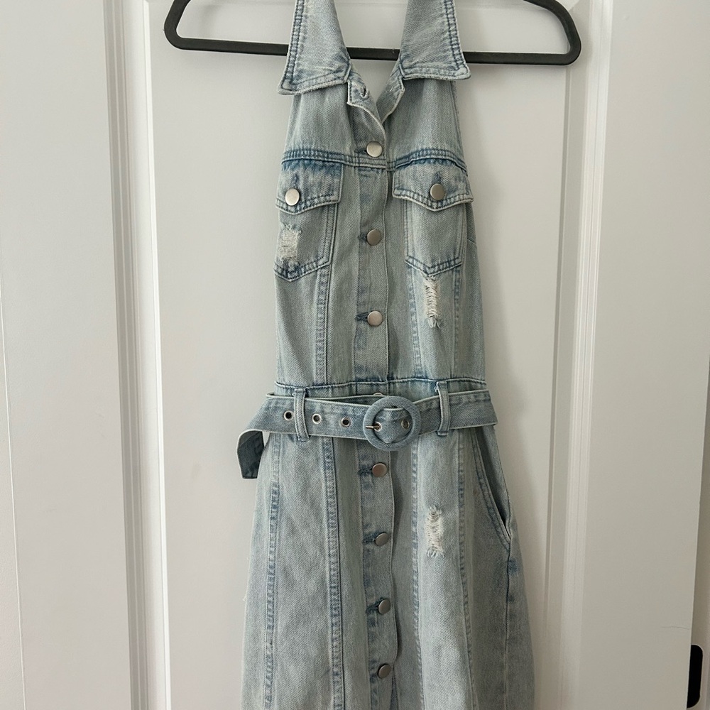 Denim Halter Dress